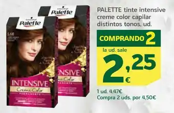 HiperDino Palette tinte intensive creme color capilar distintos tonos, ud. oferta