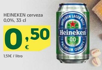HiperDino Heineken cerveza 0,0%, 33 cl oferta