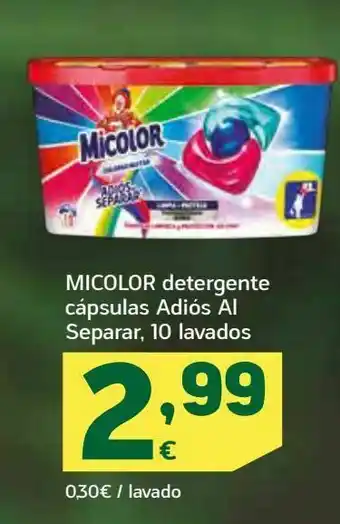 HiperDino Micolor detergente cápsulas adiós al separar, 10 lavados oferta
