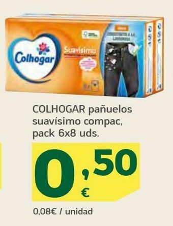 HiperDino Colhogar pañuelos suavísimo compac, pack 6x8 uds. oferta