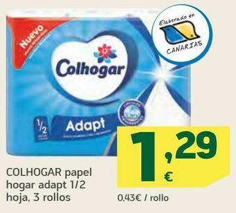 HiperDino Colhogar papel hogar adapt 1/2 hoja, 3 rollos oferta