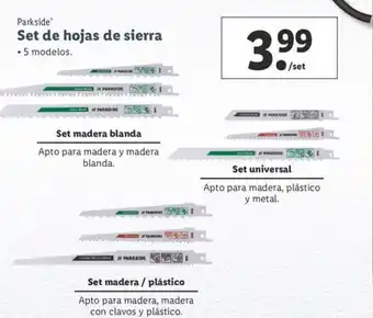 Lidl Set de hojas de sierra oferta