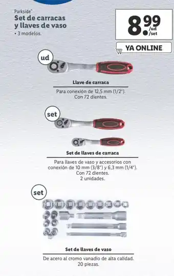 Lidl Set de carracas y llaves de vaso oferta