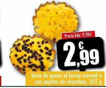 Unide Supermercados Tarta De Queso Al Horno Normal O Con Pepitas De Chocolate oferta