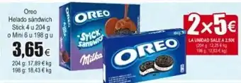 FROIZ Oreo Helado sandwich Stick 4 u 204g o Mini 6 u 198g u oferta
