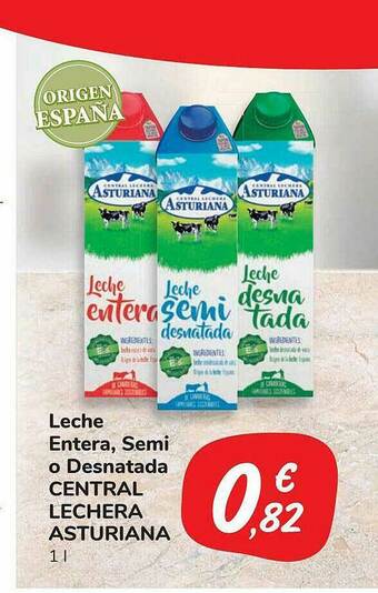 Carrefour Market Leche Entera Semi O Desnatada Central Lechera Asturiana oferta
