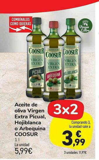 Carrefour Market Aceite De Oliva Virgen Extra Picual Hojiblanca O Arbequina Coosur oferta