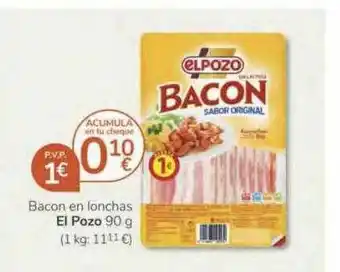 Consum Bacon En Lonchas El Pozo oferta