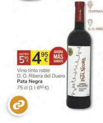 Consum Vino Tinto Roble D.o. Ribera Del Duero Pata Negra oferta