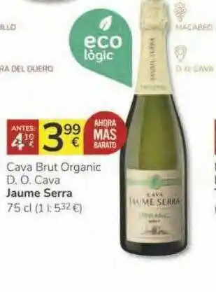 Consum Cava Brut Organic D.o. Cava Jaume Serra oferta