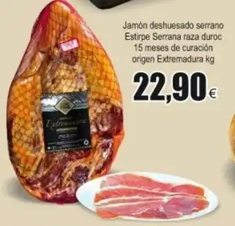FROIZ Jamón deshuesado serrano Estripe Serrana raza duroc 15 meses de curacion origen Extremadura oferta
