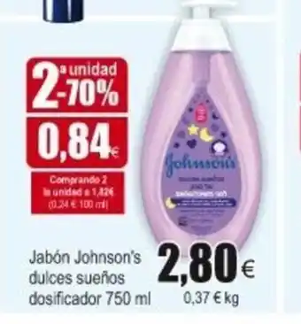 FROIZ Johnson's Jabón dulces sueños dosificador 750ml oferta