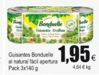 FROIZ Bonduelle Guisantes al natural fàcil apertura Pack 3 x 140g oferta