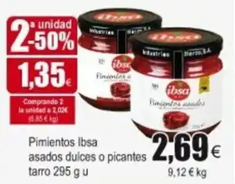 FROIZ Pimientos Ibsa Asados dulces o picantes tarro 295g u oferta