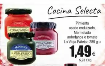 FROIZ Pimientos asado endulzado, Mermelada aràndanos o tomate La Vieja Fàbrica 285g u oferta