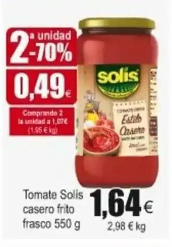 FROIZ Solis Tomate casero frito frasco 550g oferta