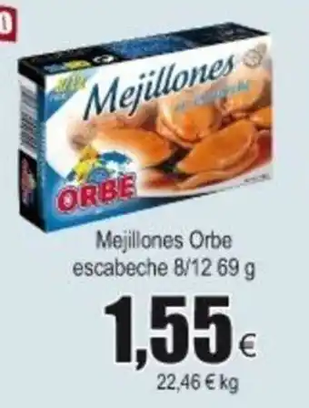 FROIZ Mejillones Orbe escabetche 8/12 69g oferta