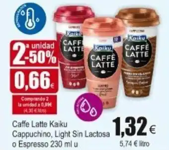 FROIZ Kaiku Caffe Latte Cappuchino, Light Sin Lactosa o Espresso 230ml u oferta