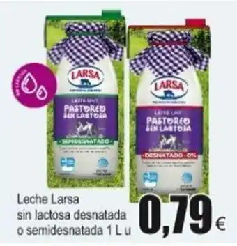 FROIZ Leche Larsa sin lactosa desnatada o semidesnatada 1L u oferta