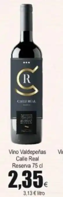 FROIZ Calle Real Vino Valdepeñas reserva 75cl oferta
