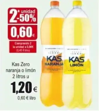 FROIZ Kas Zero naranja o limon 2 litros u oferta