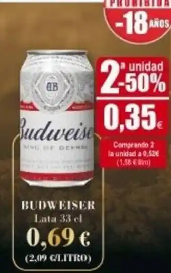 FROIZ Budweiser lata 33cl oferta