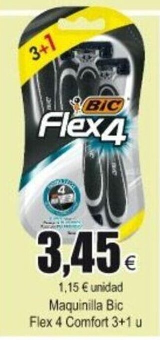 FROIZ Maquinilla Bic Flex 4 Comfort 3 + 1 u oferta