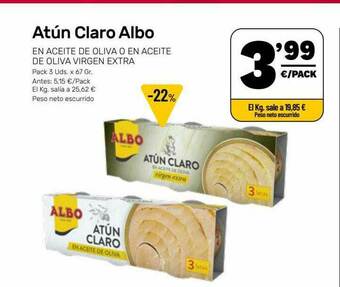 AhorraMas Atún Claro Albo oferta