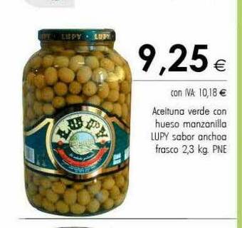 Cash Ifa Aceituna Verde Con Hueso Manzanilla Lupy Sabor Anchoa Frasco oferta