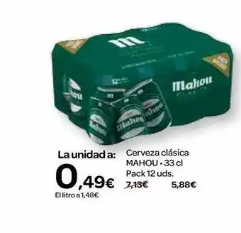 Dialprix Cerveza Clásica Mahou Pack 12 Uds oferta