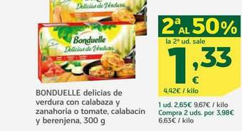 HiperDino Bonduelle Delicias De Verdura Con Calabaza Y Zanahoria O Tomate, Calabacín Y Berenjena oferta