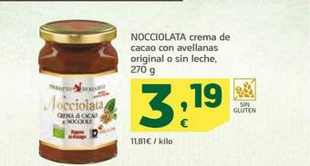 HiperDino Nocciolata Crema De Cacao Con Avellanas Original O Sin Leche oferta