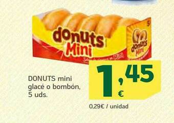 HiperDino Donuts Mini Glacé O Bombón oferta