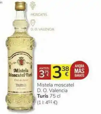 Supermercados Charter Mistela Moscatel D. O. Valencia Turis oferta