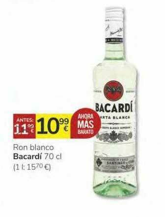 Supermercados Charter Ron Blanco Bacardi 70 Cl oferta