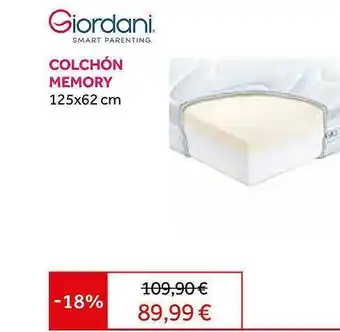 Prénatal Giordani Colchón Memory oferta