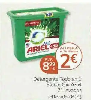 Supermercados Charter Detergente Todo En 1 Efecto Oxi Ariel 21 Lavados oferta