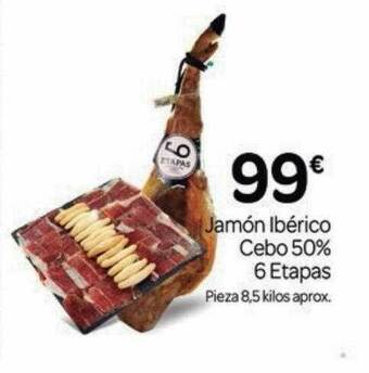 Supermercados El Jamón Jamón Ibérico Cebo 50% 6 Etapas oferta