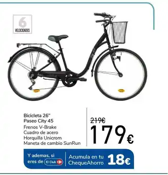 Carrefour Bicicleta 26" Paseo City 45 oferta