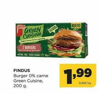 Alimerka Findus Burger 0% Carne Green Cuisine oferta