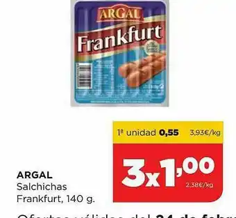 Alimerka Argal Salchichas Frankfurt oferta