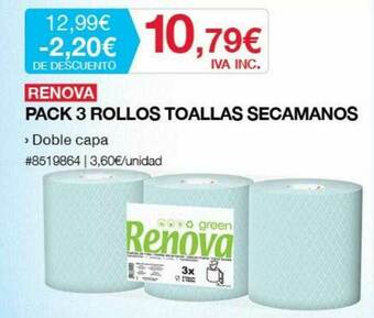 Costco Renova Pack 3 Rollos Toallas Secamanos oferta