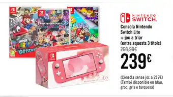 Carrefour Consola Nintendo Switch Lite + joc a triar oferta