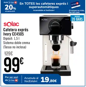 Carrefour Solac Cafetera exprés Ivory CE4505 oferta