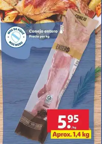 Lidl Conejo entero aprox. 1,4kg oferta