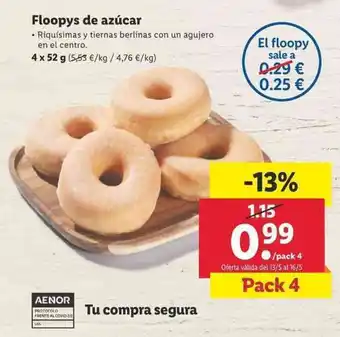 Lidl Floopys de azúcar 4 x 52g oferta