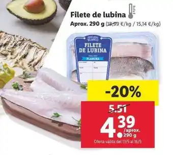 Lidl Filete de lubina aprox. 290g oferta
