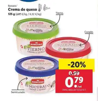 Lidl Roncero Crema de queso 125g oferta