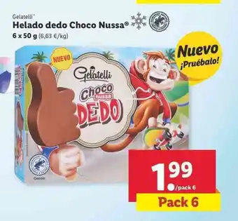Lidl Gelatelli Helado dedo Choco Nussa 6 x 50g oferta