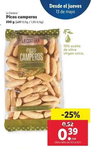 Lidl La Cestera Picos camperos 200g oferta
